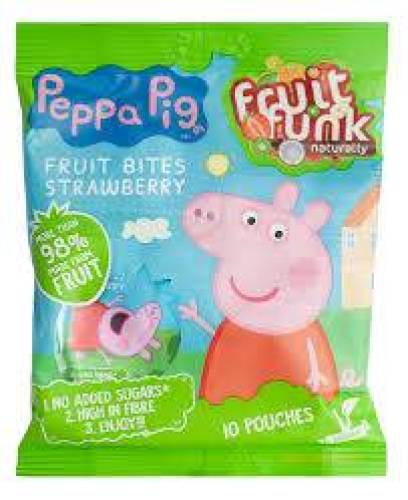 Pufuleti cu aroma de coacaze rosii si adaos de vitamina B1, Peppa Pig, eco-bio, 7 luni+, 50 g, Fruitfunk