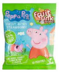 Pufuleti cu aroma de coacaze rosii si adaos de vitamina B1, Peppa Pig, eco-bio, 7 luni+, 50 g, Fruitfunk