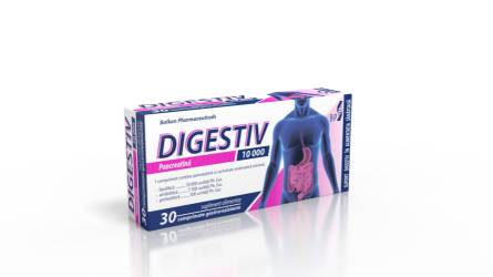 Digestiv Pancreatina 10.000UI, 30 bucati, Balkan Pharmaceuticals