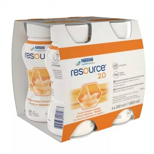 Resource 2.0 Ananas si Mango, Fara Gluten, 4x200ml, Nestle