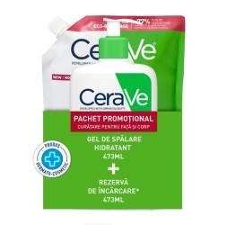 Cerave Pachet Gel Spalare Hidratant 473ml + Refill 473ml