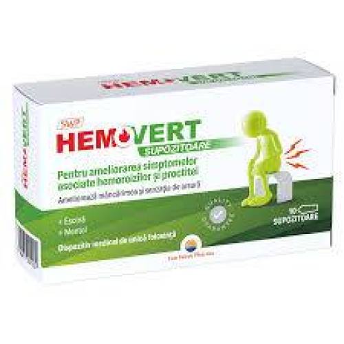 Hemovert Supozitoare, 10 bucati, Sun Wave Pharma