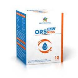 Solutie de rehidratare orala pentru copii, ORS Kids Bleu, 10 plicuri x 5.5 g, Bleu Pharma