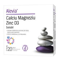 Calciu Magneziu Zinc, 20 plicuri, Alevia