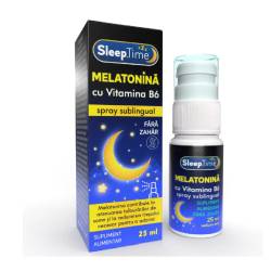 Spray sublingual cu melatonina si vitamina B6 SleepTime, 25 ml, Justin Pharma