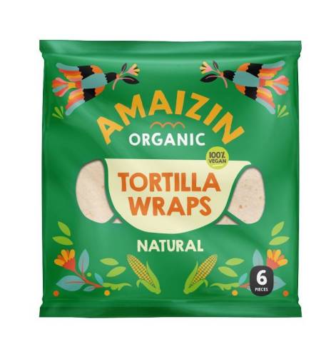 Tortilla din faina de grau, eco-bio, 6 bucati, 240 g, Amaizin