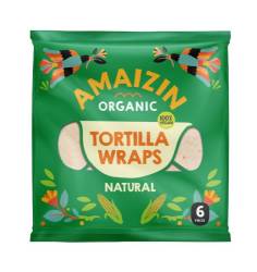 Tortilla din faina de grau, eco-bio, 6 bucati, 240 g, Amaizin