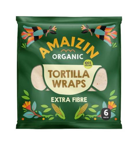 Tortilla din faina de grau integral, eco-bio, 6 bucati, 240 g, Amaizin
