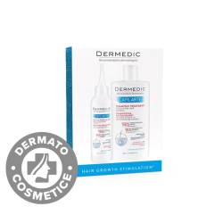 Pachet Sampon tratament 300ml + Ser tratament pentru stimularea cresterii parului 150ml Capilarte, Dermedic