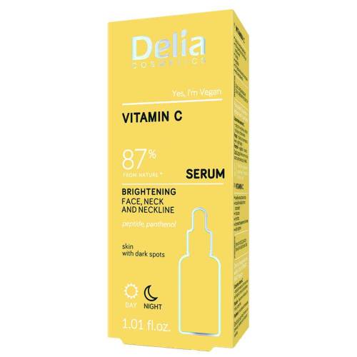 Ser de fata & decolteu Vitamin C Brightening, 30ml, Delia Cosmetics