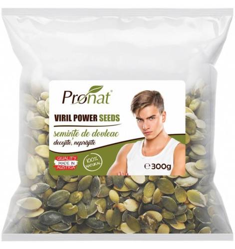 Seminte de dovleac decojite, natur, eco-bio, 300 g, Pronat