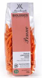 Penne din linte rosie, fara gluten, eco-bio, 250g - Marchesato