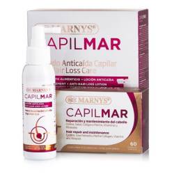 Capilmar 60 capsule + Capilmar Lotiune 100 ml Pachet Tratament complet impotriva caderii parului Marnys