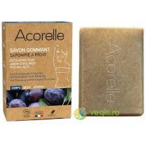 Sapun exfoliant cu pudra din samburi de prune si unt de shea, eco-bio, 100 g, Acorelle