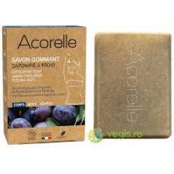 Sapun exfoliant cu pudra din samburi de prune si unt de shea, eco-bio, 100 g, Acorelle