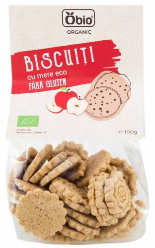 Biscuiti cu mere, fara gluten, eco-bio, 100g - Obio