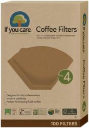 Filtre de cafea marimea 4, nealbite, fara clor, compostabile, 100 bucati, If You Care