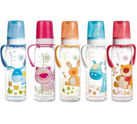 CANPOL Biberon Gat Ingust cu Maner x250ml Animals 11/845