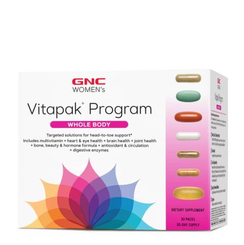 Women's Ultra Mega Whole Body Vitapak Program, Complex De Multivitamine Pentru Sustinerea Intregului Organism, 30 Pachetele, GNC