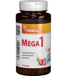Mega 1 multivitamina cu minerale si folat, 30cpr - Vitaking