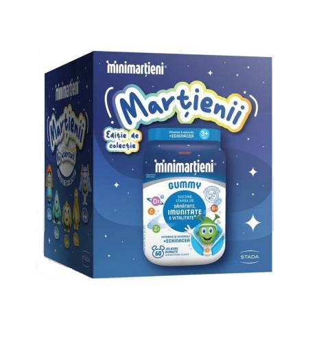 Minimartieni Gummy Imunactiv Vitamina C, Zinc si Echinacea 60 jeleuri + Breloc