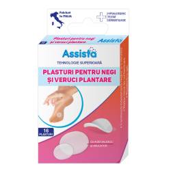 Plasturi pentru negi si veruci plantare, 16 bucati, Assista
