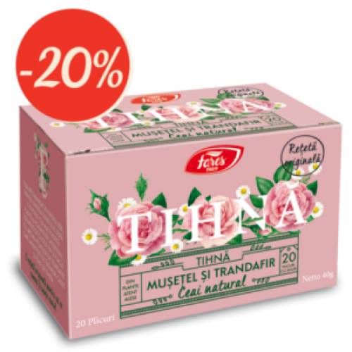 Tihna, ceai de musetel si trandafir, 20plicuri - Fares
