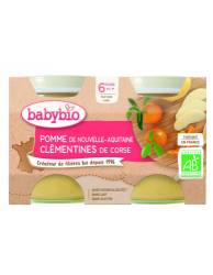 Piure de mere si clementine Bio, 2 x 130g, BabyBio