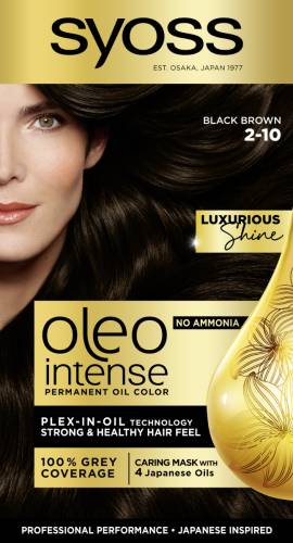 Vopsea de par fara amoniac Color Oleo 2-10 saten foarte inchis, 115ml, Syoss