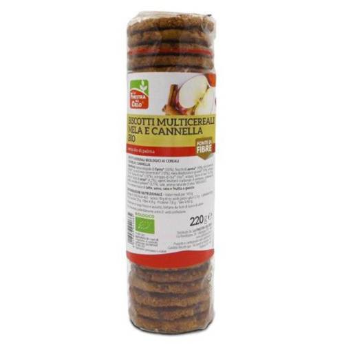Biscuiti cu multicereale, mere si scortisoara Bio, 220g, La Finestra Sul Cielo