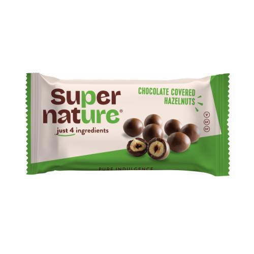Alune de padure invelite in ciocolata Bio, 40g, Super Nature