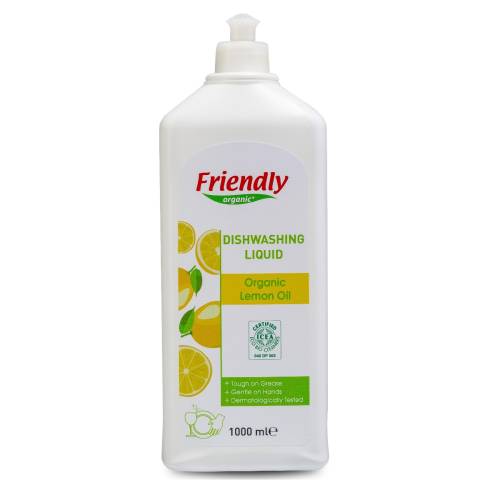 Detergent de vase manual cu lamaie, 1000ml, Friendly Organic