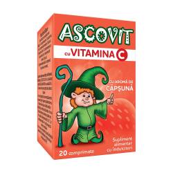 Ascovit cu aroma de capsuni 100 mg, 20 comprimate, Omega Pharma