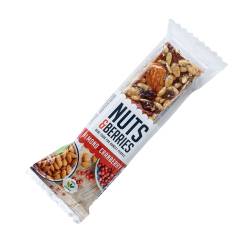Baton crocant ECO cu migdale si merisoare, 30g, Nuts & Berries