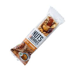 Baton crocant ECO cu nuci pecan si scortisoara, 30g, Nuts & Berries