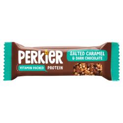 Baton cu ciocolata neagra si caramel sarat, 37g, Perkier