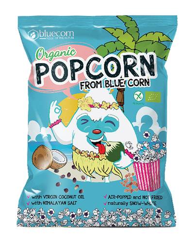 Popcorn bio pentru copii cu ulei de cocos si sare de Himalaya, 20g, Popcrop
