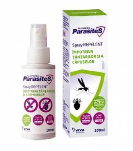 Parasites Spray repelent tantari, SANTADERM, 100ml - VITALIA PHARMA